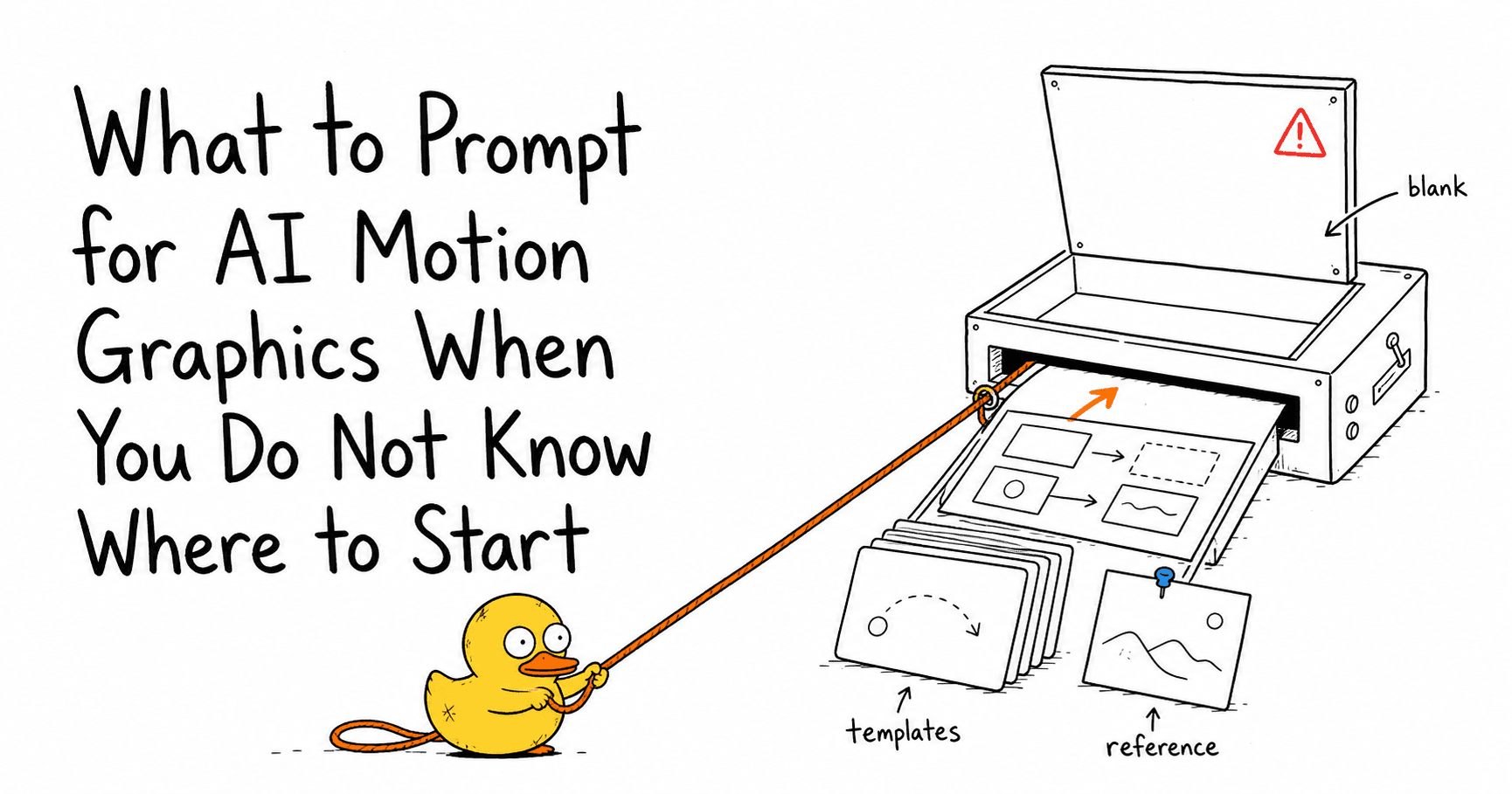 Malloy pulls motion templates and an image reference into a blank AI motion graphics prompt box